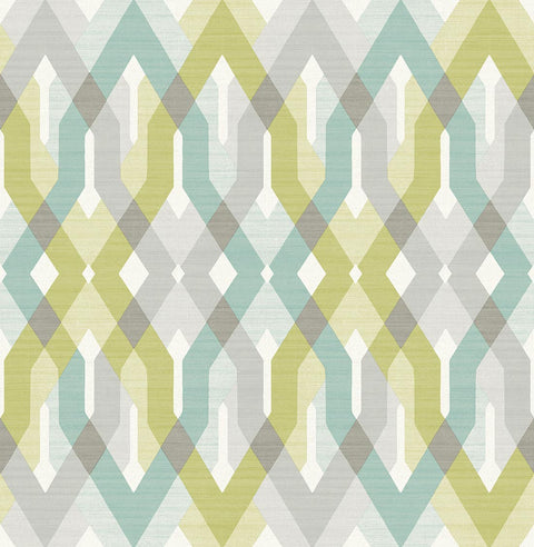Harbour Green Lattice Wallpaper