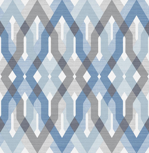 Harbour Blue Lattice Wallpaper