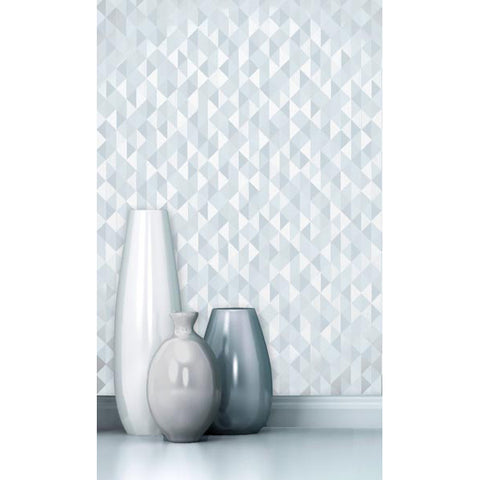 For Your Bath III Ethan Silver Triangle Wallpaper