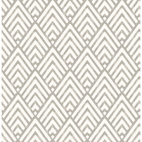 For Your Bath III Vertex Taupe Diamond Geometric Wallpaper
