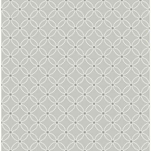 For Your Bath III Kinetic Grey Geometric Floral Wallpaper