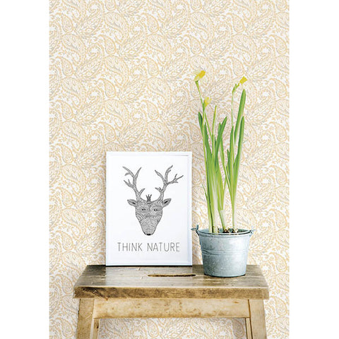 For Your Bath III Adrian Honey Paisley Wallpaper