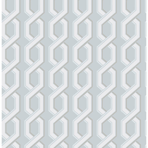 For Your Bath III Twist Blue Geometric Wallpaper