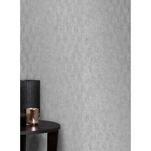 For Your Bath III Kalix Silver Wave Wallpaper