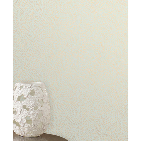 For Your Bath III Chrysanth Mint Flower Pattern Wallpaper