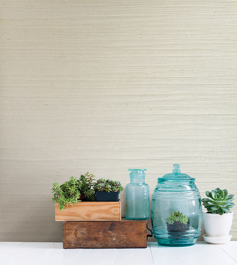 2732-65651 Cebu Cream Grasscloth Wallpaper