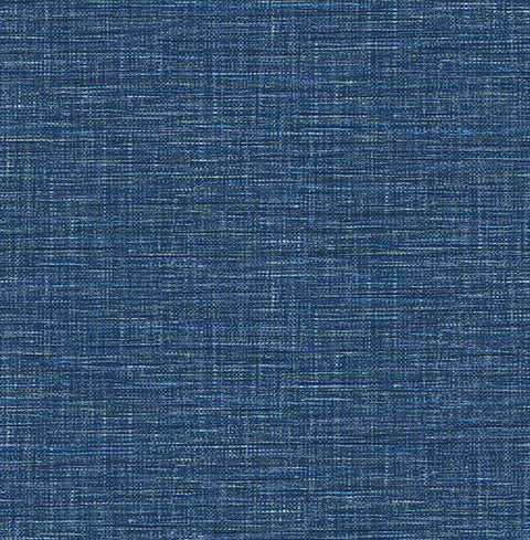 2744-24120 Exhale Denim Faux Grasscloth Wallpaper