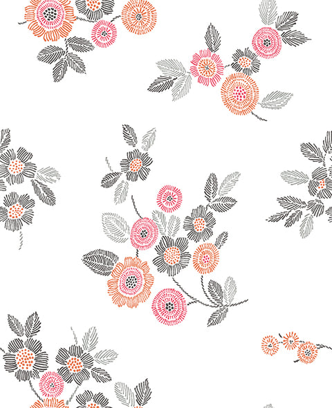 2744-24128 Malaga Pink Floral Wallpaper