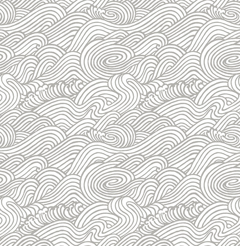2744-24131 Mare Grey Wave Wallpaper