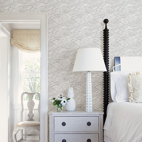 2744-24131 Mare Grey Wave Wallpaper