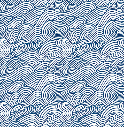2744-24132 Mare Navy Wave Wallpaper