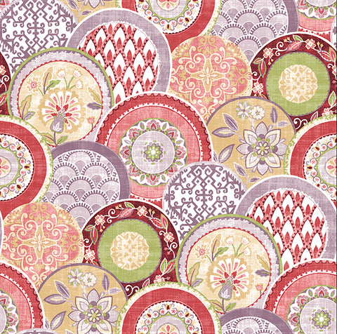 2744-24149 Laguna Pink Plate Wallpaper