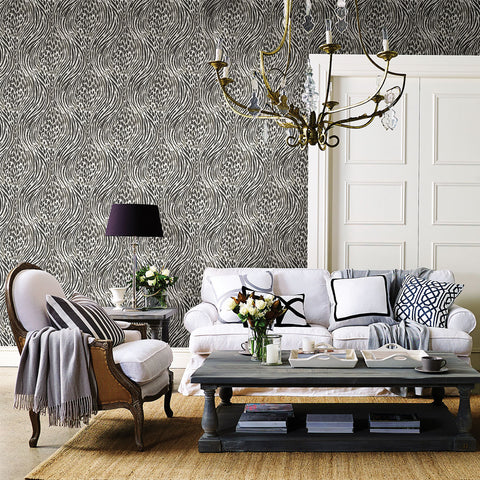 2763-24204 Splendid Platinum Animal Print Wallpaper