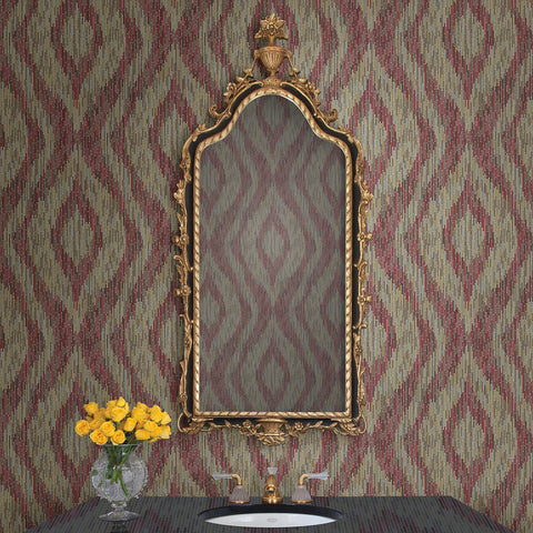 2763-24220 Ethereal Red Ogee Wallpaper