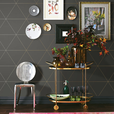 2763-24224 Twilight Grey Geometric Wallpaper