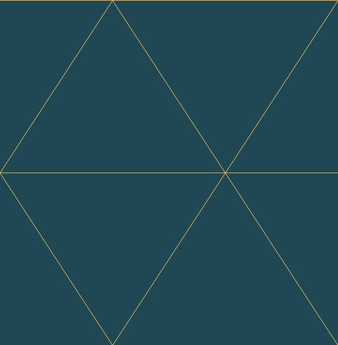 2763-24228 Twilight Teal Geometric Wallpaper