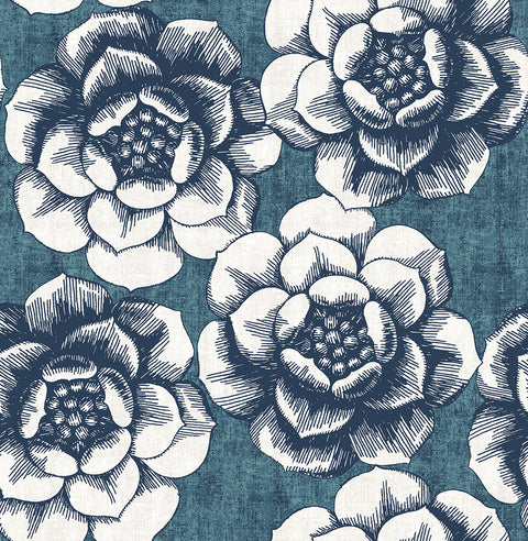 2763-24238 Fanciful Blue Floral Wallpaper