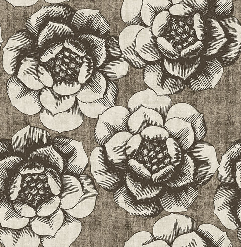 2763-24239 Fanciful Brown Floral Wallpaper