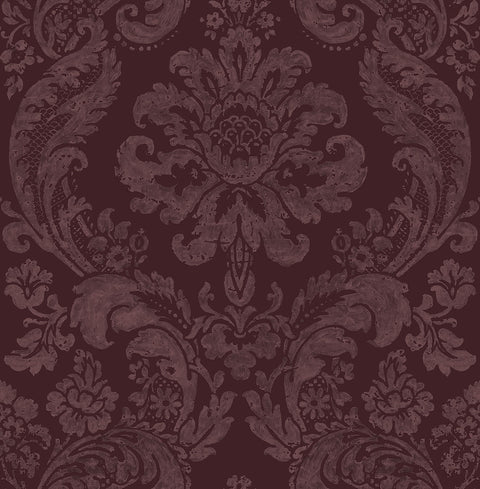 2763-87315 Shadow Merlot Damask Wallpaper