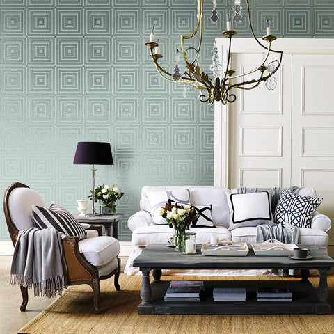 2763-87318 Luminous Ice Geometric Wallpaper