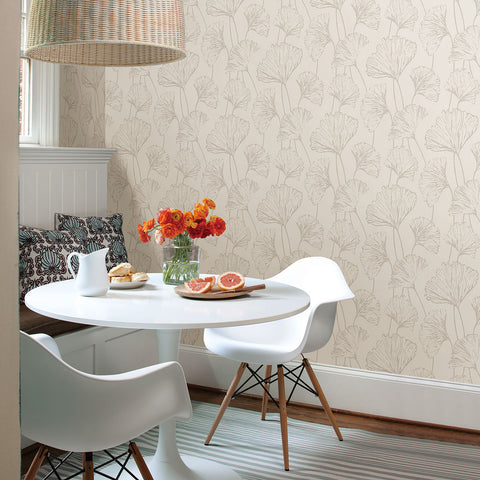 2764-24315 Reverie Silver Ginkgo Wallpaper