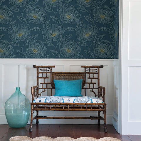 2764-24318 Mythic Blue Floral Wallpaper