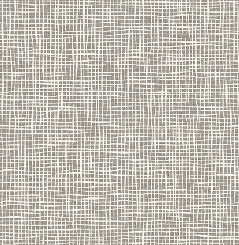 2764-24329 Shanti Grey Grid Wallpaper