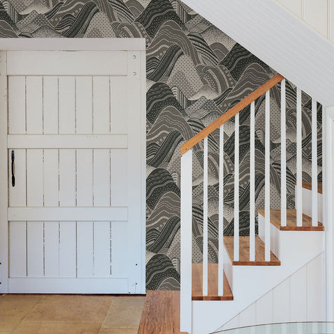 2764-24331 Meru Dark Grey Mountain Wallpaper