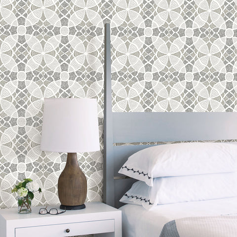 2764-24336 Zazen Grey Geometric Wallpaper