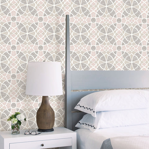 2764-24337 Zazen Rose Geometric Wallpaper