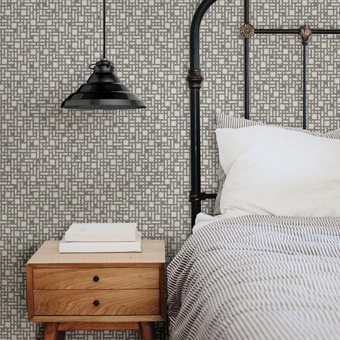 2764-24341 Bento Grey Geometric Wallpaper