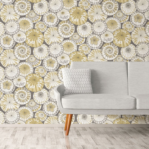 2764-24358 Mikado Ochre Parasol Wallpaper