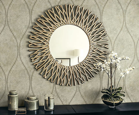 Eira Light Brown Marble Ogee Wallpaper