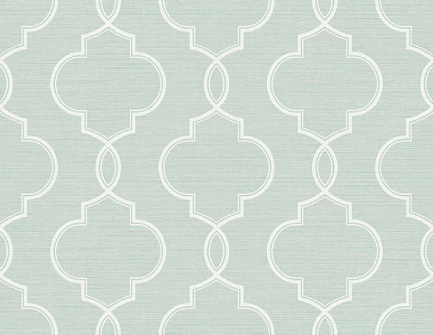 Malo Aqua Sisal Ogee Wallpaper