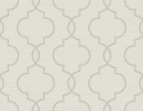Malo Light Grey Sisal Ogee Wallpaper