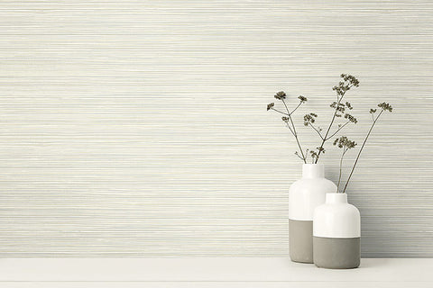 Bondi Light Grey Grasscloth Texture Wallpaper