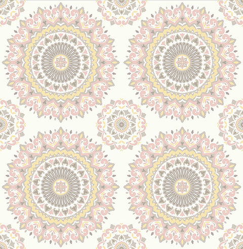 2766-001805 Priya Blush Medallion Wallpaper