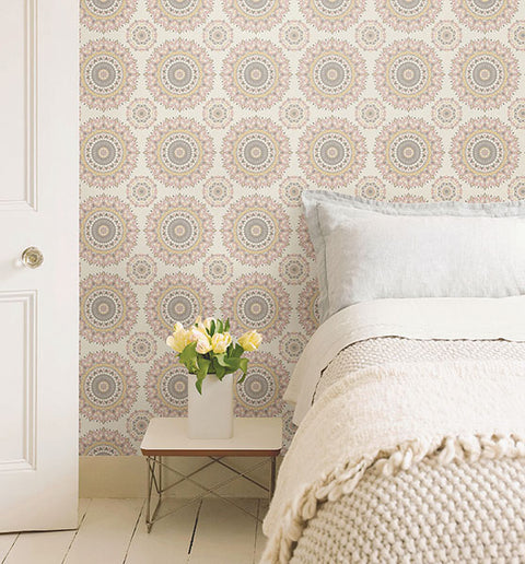 2766-001805 Priya Blush Medallion Wallpaper