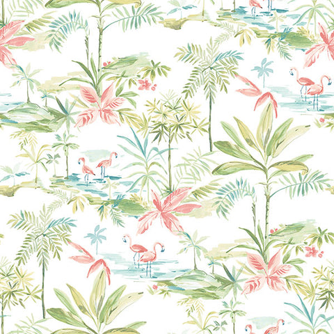 Ibis Green Lagoon Wallpaper