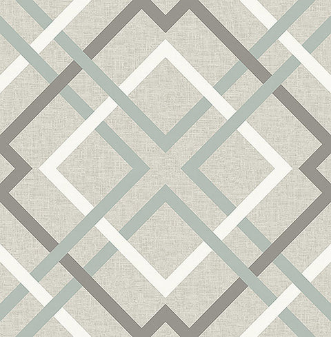 2766-22649 Tuvalu Taupe Plaid Wallpaper