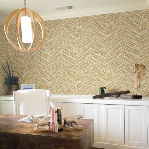 2766-23778 Aldie Khaki Chevron Weave Wallpaper