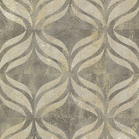 2766-24429 Beallara Taupe Ogee Wallpaper