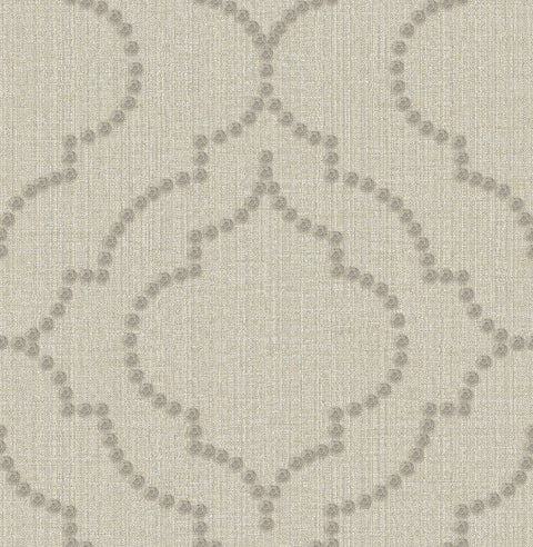 2767-003356 Garett Wheat Quatrefoil Wallpaper