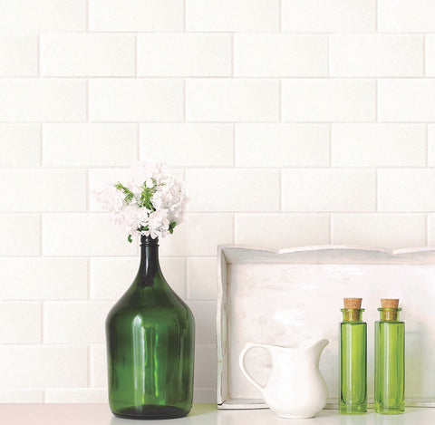 2767-21399 Galley White Subway Tile Wallpaper