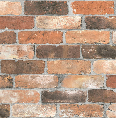 2767-22300 Adams Red Reclaimed Bricks Wallpaper