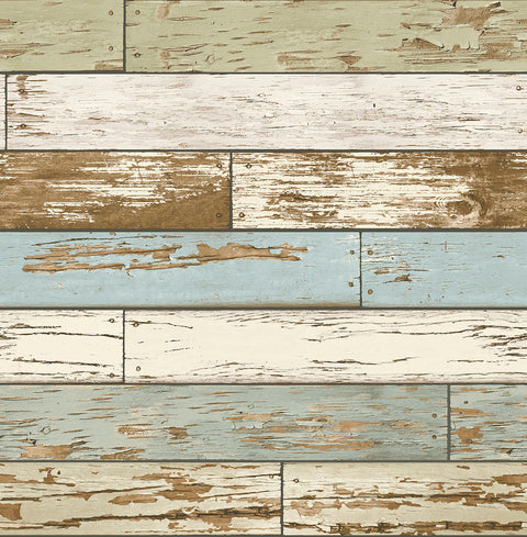 2767-22302 Borough Blue Scrap Wood Wallpaper