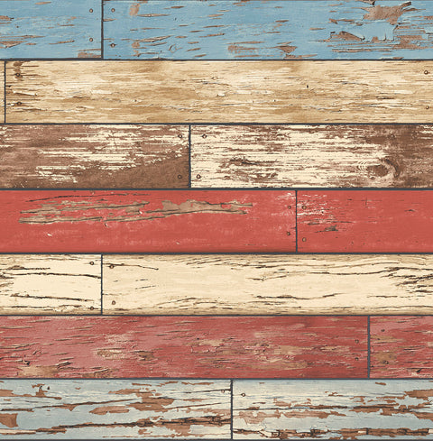 2767-22319 Borough Red Scrap Wood Wallpaper