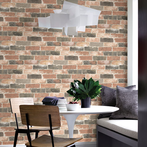 2767-22320 Adams Multicolor Reclaimed Bricks Wallpaper