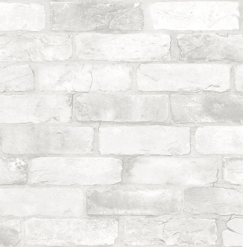2767-22321 Adams White Reclaimed Bricks Wallpaper
