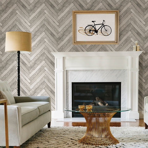 2767-23754 Altadena Light Grey Diagonal Wood Wallpaper